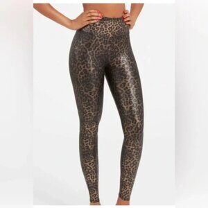 Spanx Leopard Shine Metallic Animal Print Leggings S